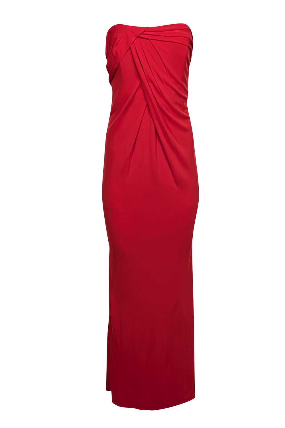 David Meister - Red Strapless Formal Gown Sz 4 - image 1