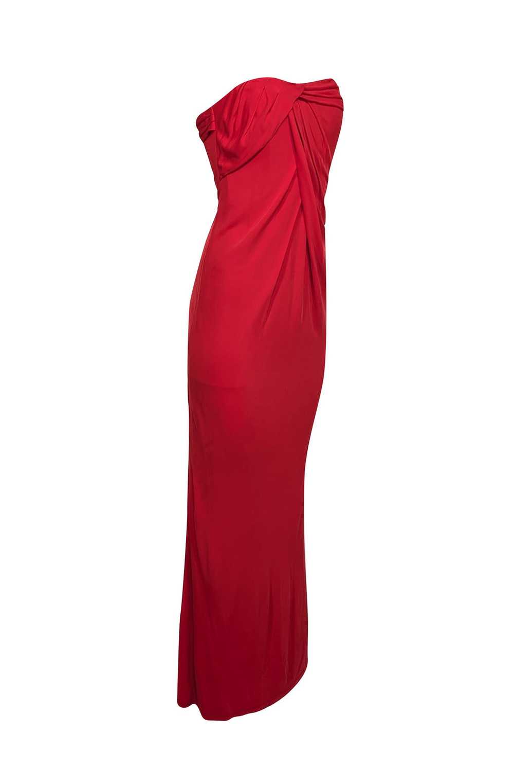 David Meister - Red Strapless Formal Gown Sz 4 - image 2