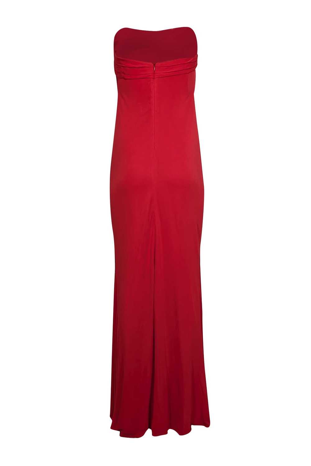 David Meister - Red Strapless Formal Gown Sz 4 - image 3