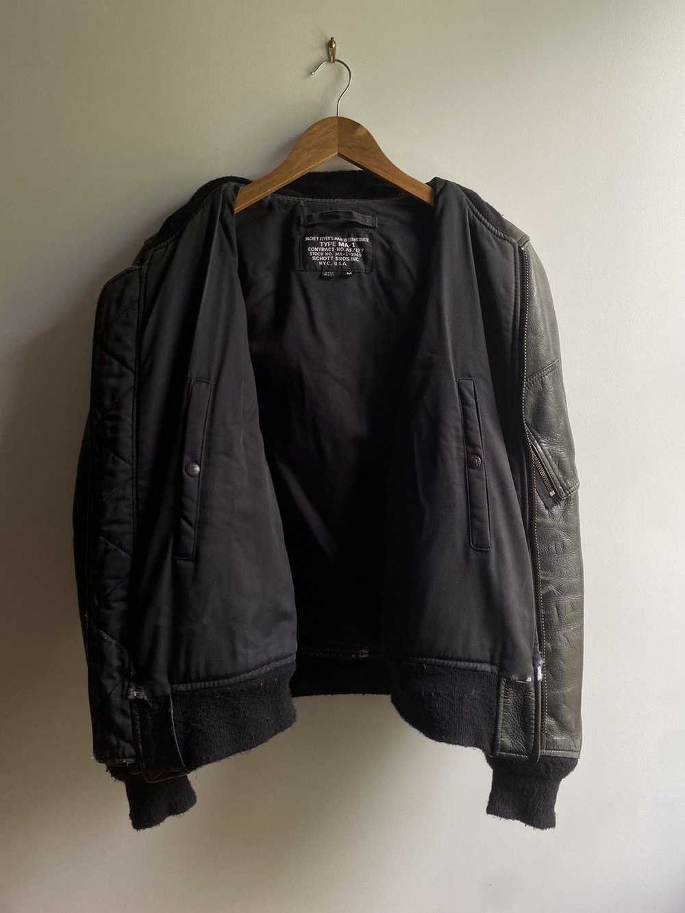 Schott Vintage Schott MA-1 Leather Bomber Jacket - image 6