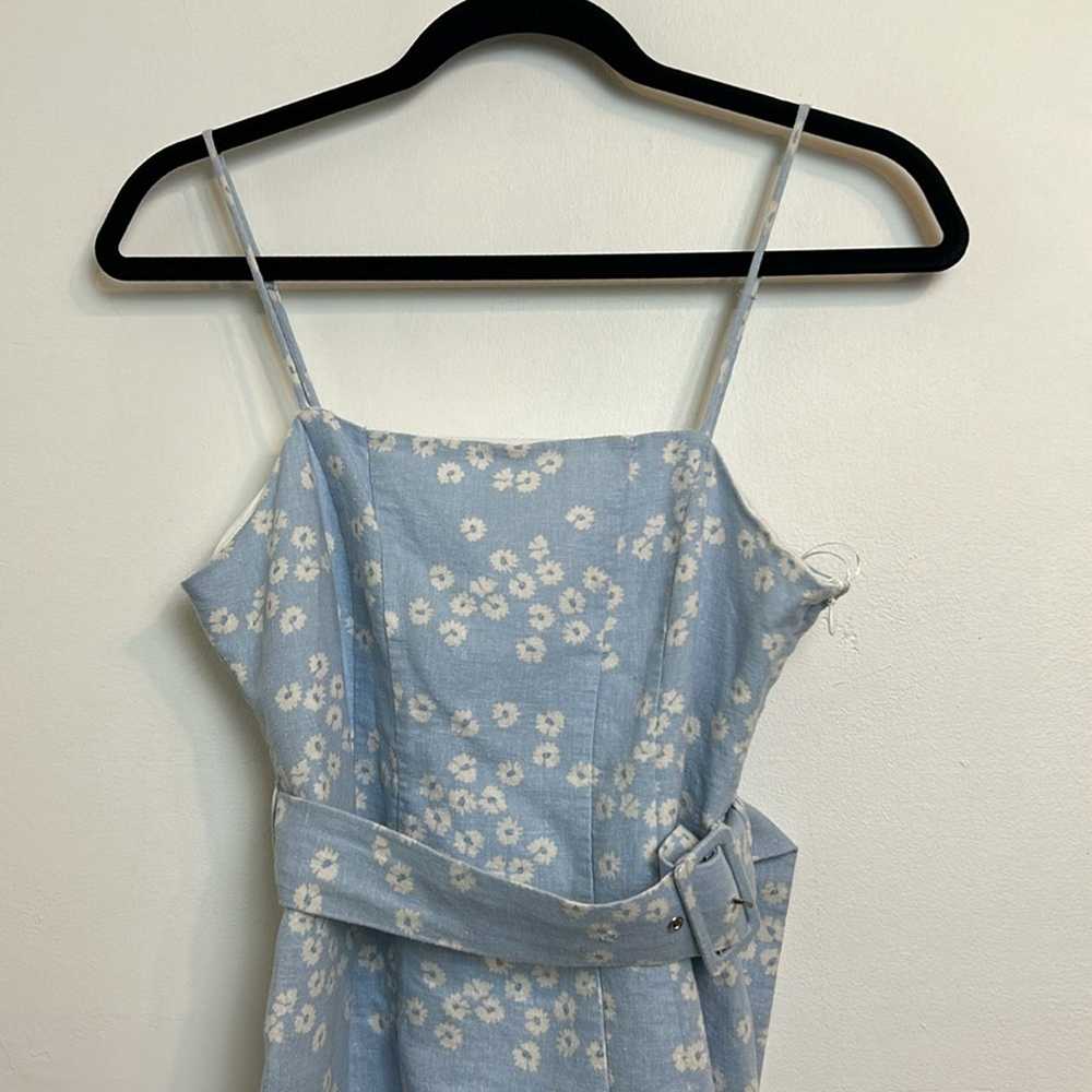 Zara Zara Blue Floral Belted Mini Dress - image 4