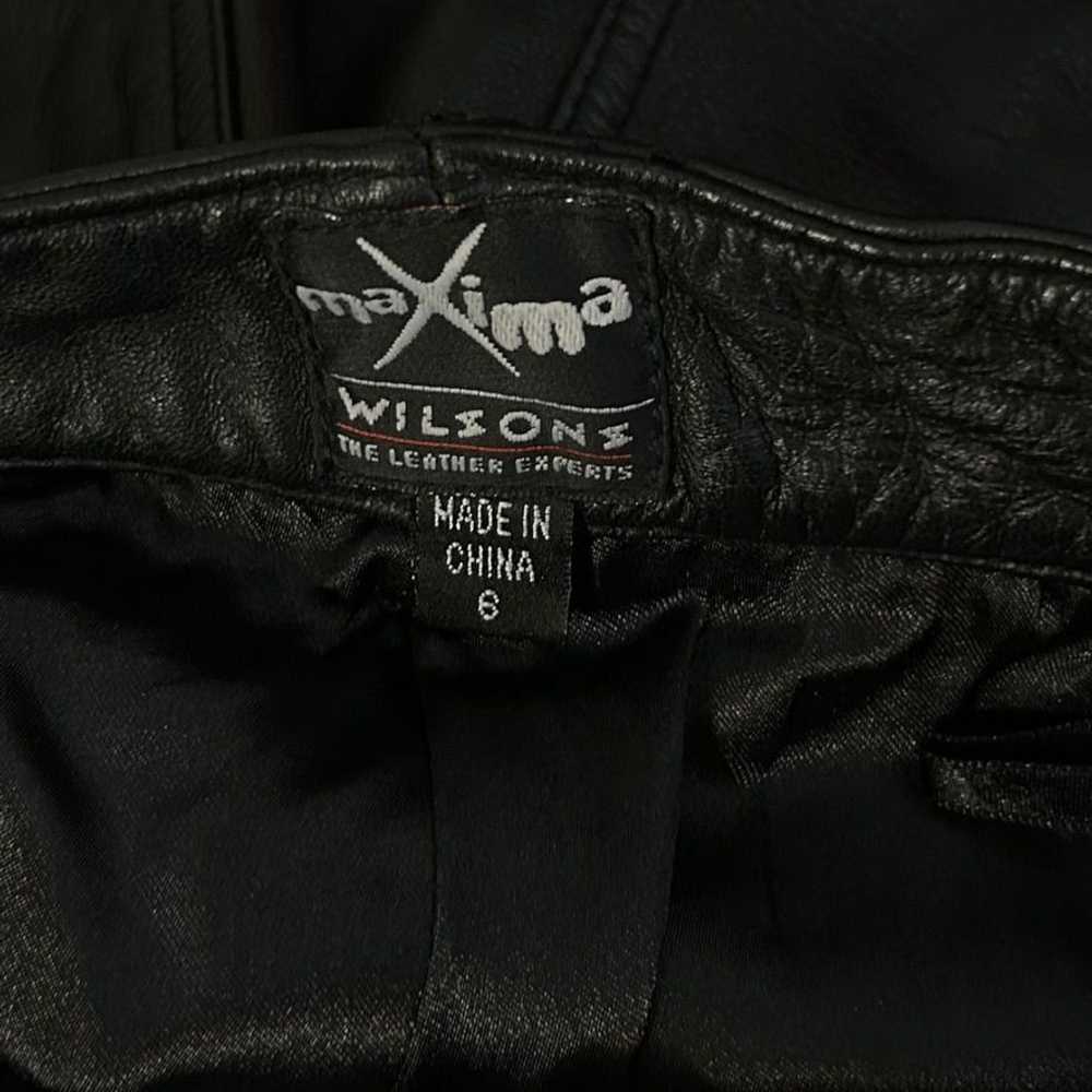 Wilsons Leather Vintage Leather Pants 6 Black 90s… - image 4