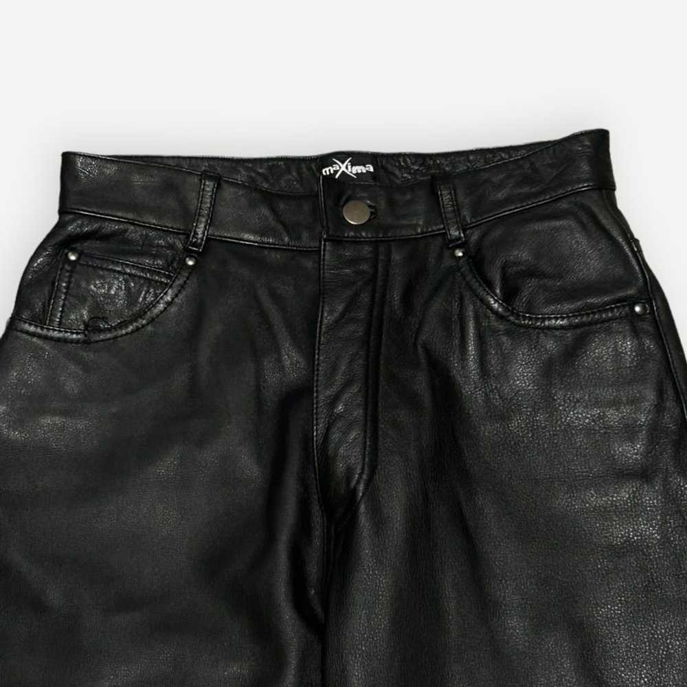 Wilsons Leather Vintage Leather Pants 6 Black 90s… - image 6