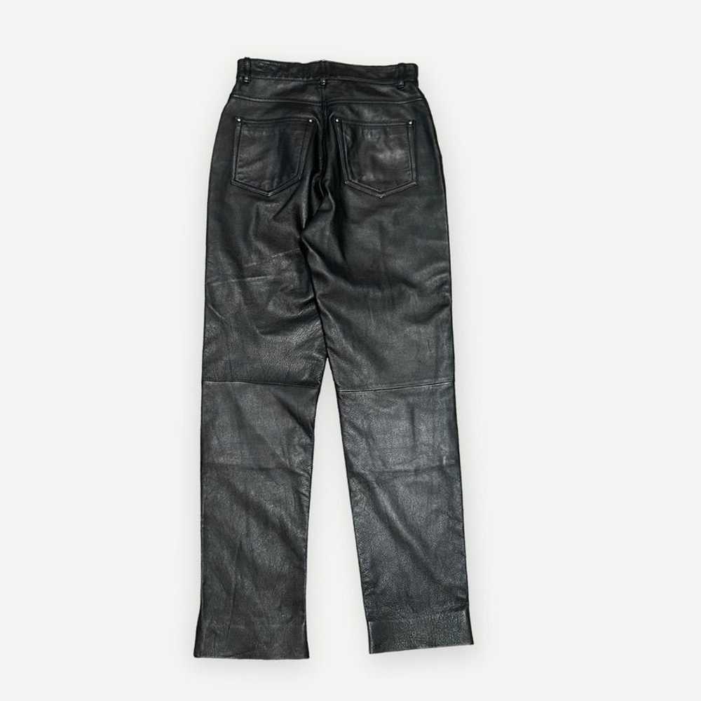 Wilsons Leather Vintage Leather Pants 6 Black 90s… - image 7