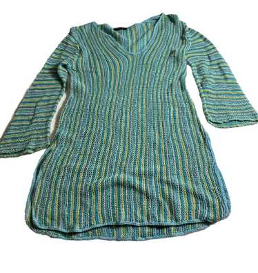 Bebe BEBE Lace Knitted Green, Blue Top short dress