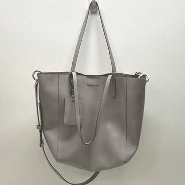 Michael Kors Gray Leather Travel Laptop Tablet Sh… - image 1