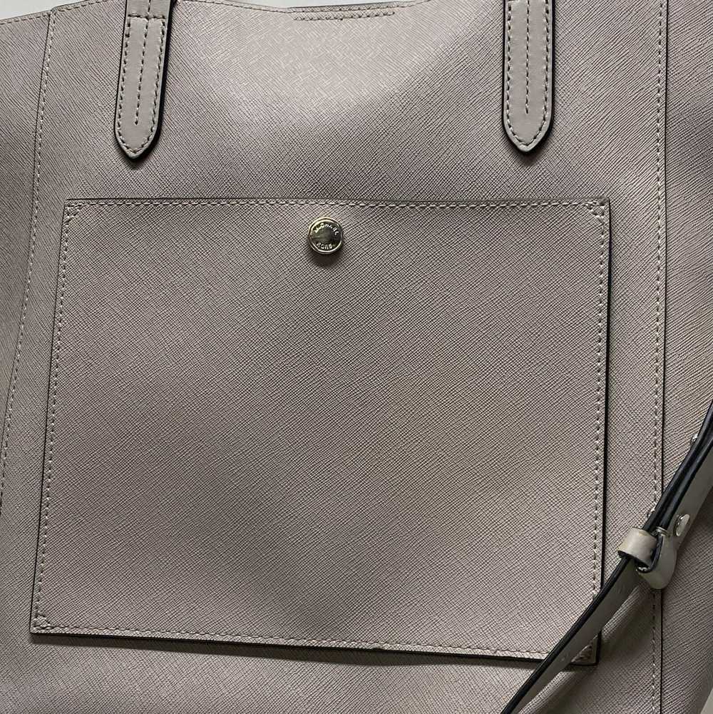 Michael Kors Gray Leather Travel Laptop Tablet Sh… - image 4