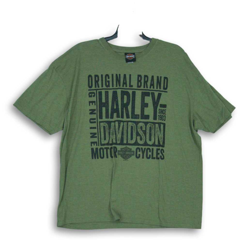 Men's Harley-Davidson Olive Pullover T-Shirt Size… - image 1