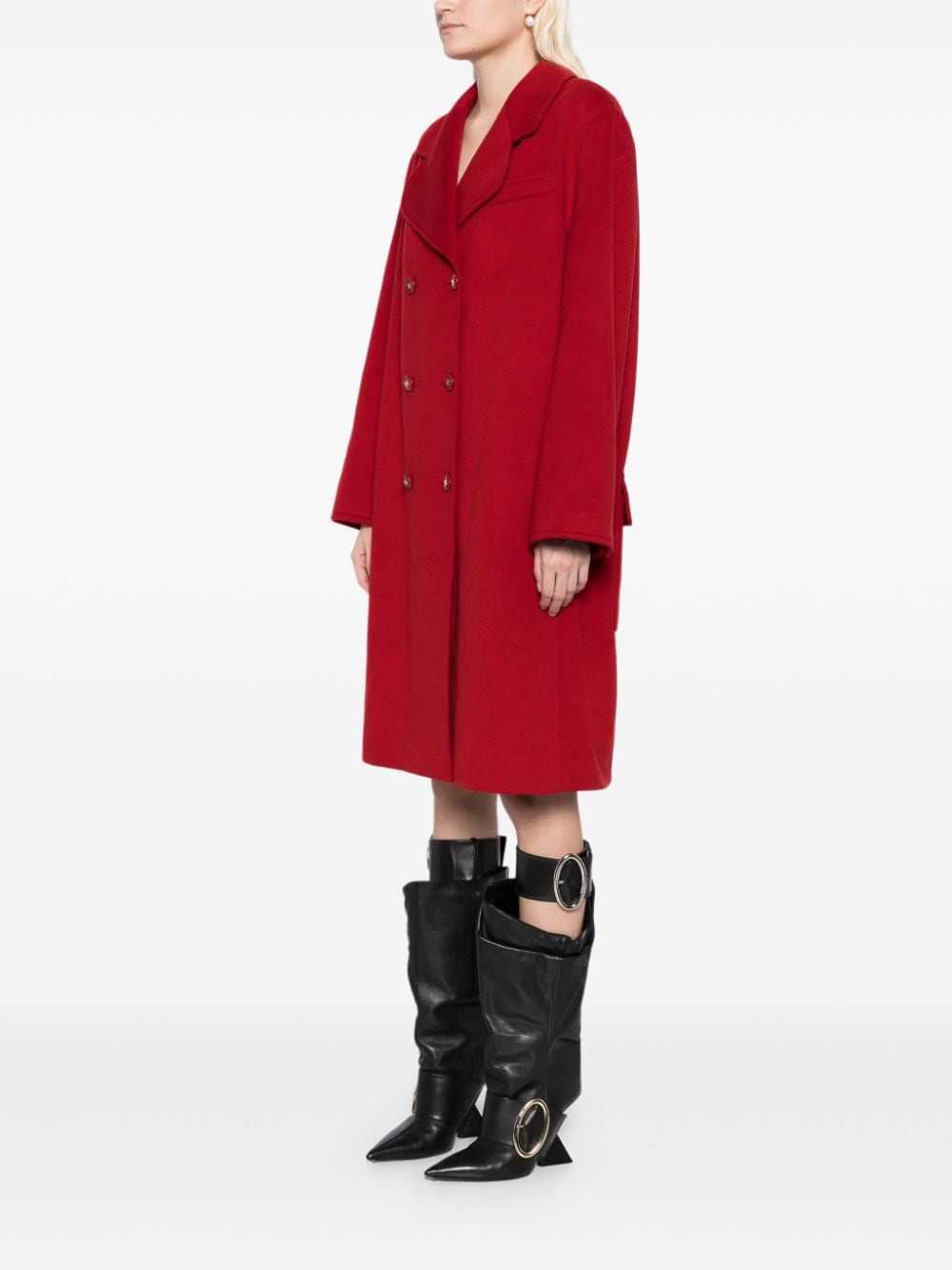 CHANEL Pre-Owned 1995 double-breasted coat - Red - image 3