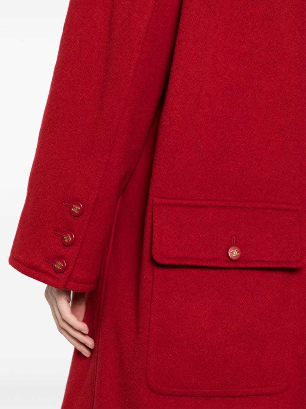 CHANEL Pre-Owned 1995 double-breasted coat - Red - image 5