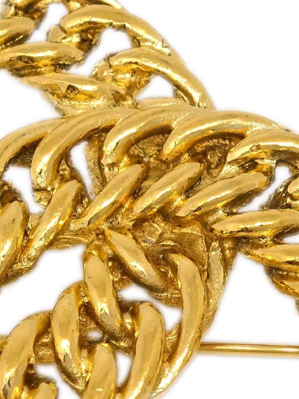 CHANEL Pre-Owned 1990-2000s CC chain brooch - Gold - image 2