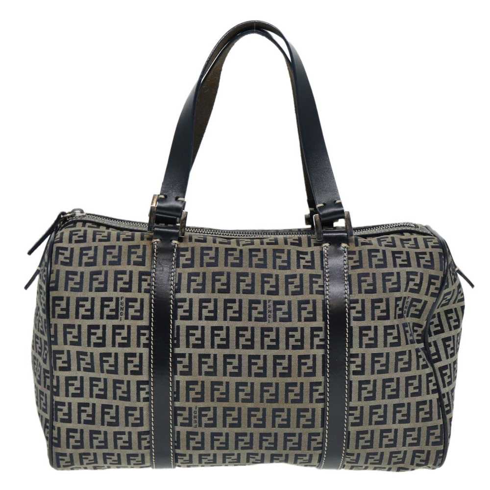 Fendi FENDI Zucchino Canvas Boston Bag Navy Auth … - image 12