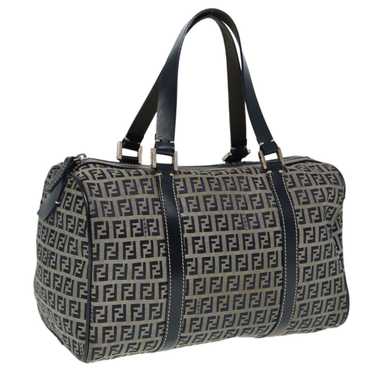 Fendi FENDI Zucchino Canvas Boston Bag Navy Auth … - image 1