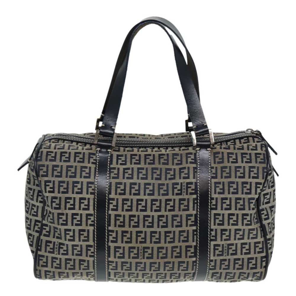 Fendi FENDI Zucchino Canvas Boston Bag Navy Auth … - image 2