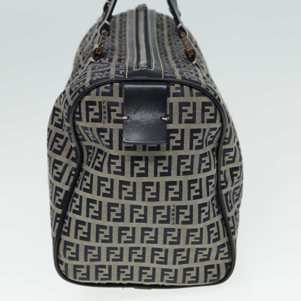 Fendi FENDI Zucchino Canvas Boston Bag Navy Auth … - image 4