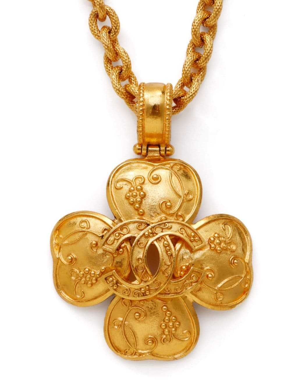 CHANEL Pre-Owned 1996 Clover necklace - Gold - image 2