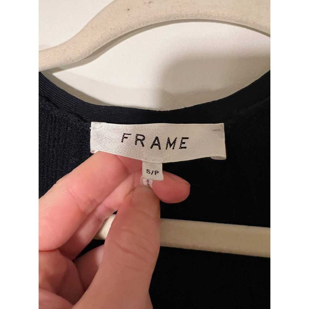 Frame Frame Twist-Front Ribbed Navy Knit MIDI Dre… - image 5