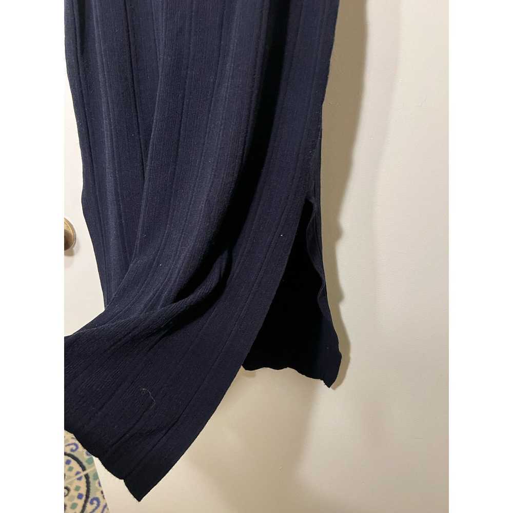 Frame Frame Twist-Front Ribbed Navy Knit MIDI Dre… - image 6