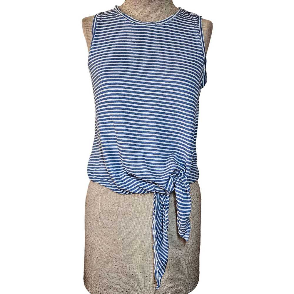 Banana Republic Linen Striped Sleeveless Top Size… - image 1