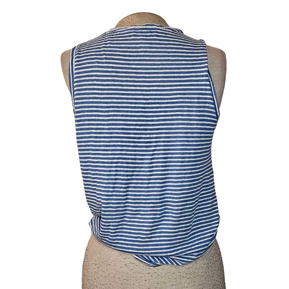 Banana Republic Linen Striped Sleeveless Top Size… - image 2