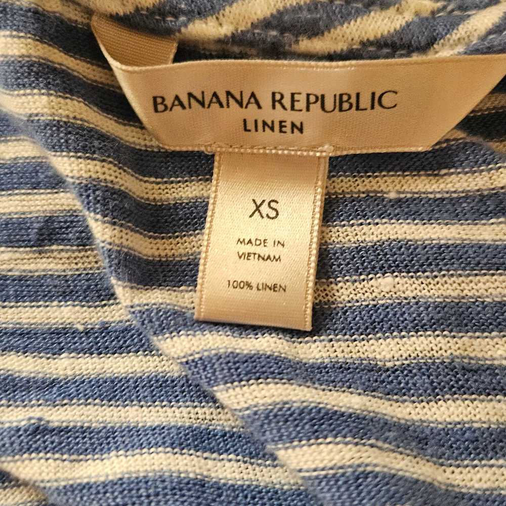 Banana Republic Linen Striped Sleeveless Top Size… - image 3