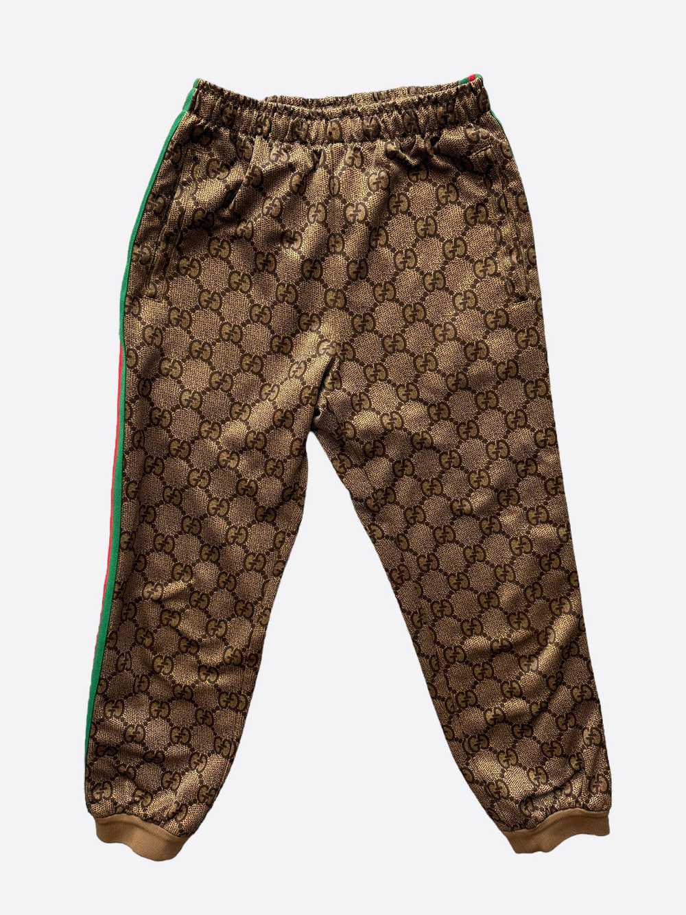 Gucci Gucci Tan Monogram Striped Track Pants - image 2