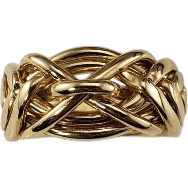 14 Karat Yellow Gold Puzzle Ring Size 9.75 #18654