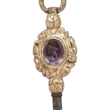 Antique Victorian Amethyst Bloodstone Gold Filled 