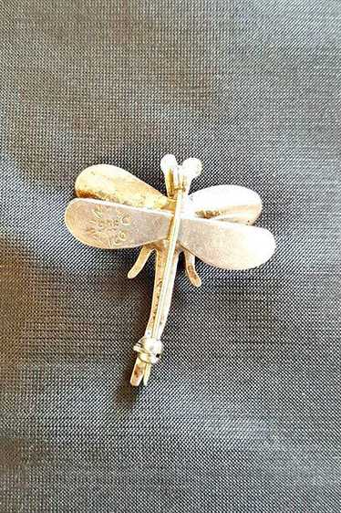 Vintage 925 Silver DragonFly Brooch