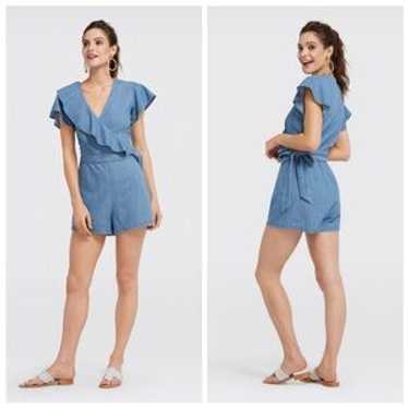 Draper James Chambray Flutter Romper - image 1