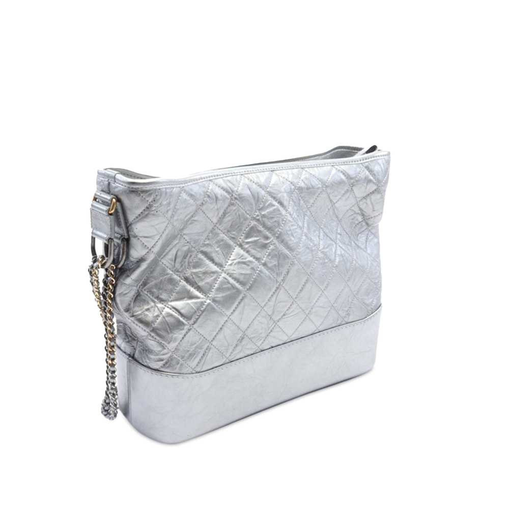 Silver Chanel Large Metallic Aged Calfskin Gabrie… - image 2