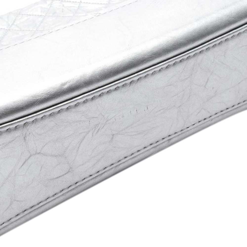 Silver Chanel Large Metallic Aged Calfskin Gabrie… - image 7