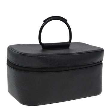 GUCCI Vanity Cosmetic Pouch Leather Black Auth 80… - image 1