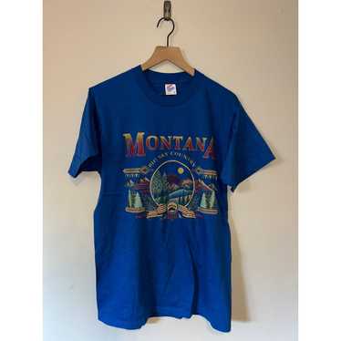 Jerzees 90s Montana Big Sky Country Blue Nature G… - image 1