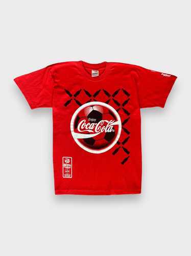 Coca Cola × Soccer Jersey × Vintage T-Shirt Coca … - image 1