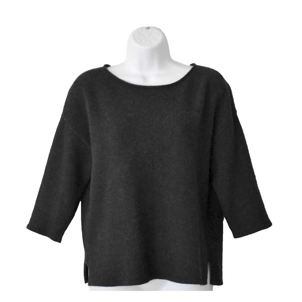 Eileen Fisher EILEEN FISHER Black Yak Wool Knit 3… - image 1