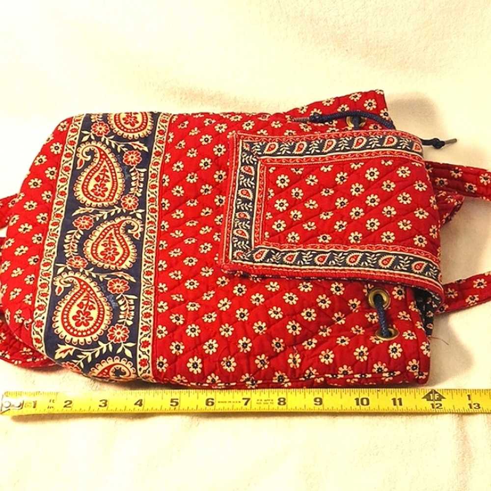 Vera Bradley Backpack VERA BRADLEY Red Blue Boho … - image 12