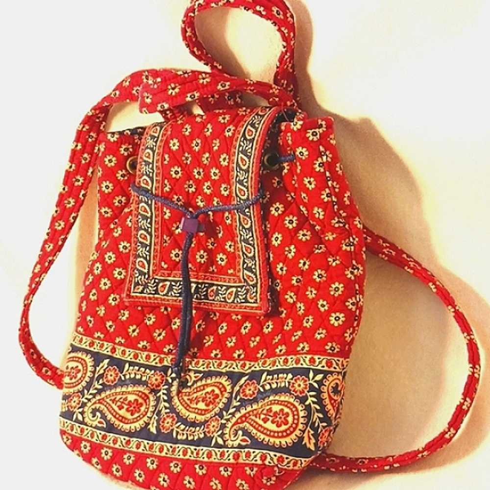 Vera Bradley Backpack VERA BRADLEY Red Blue Boho … - image 5