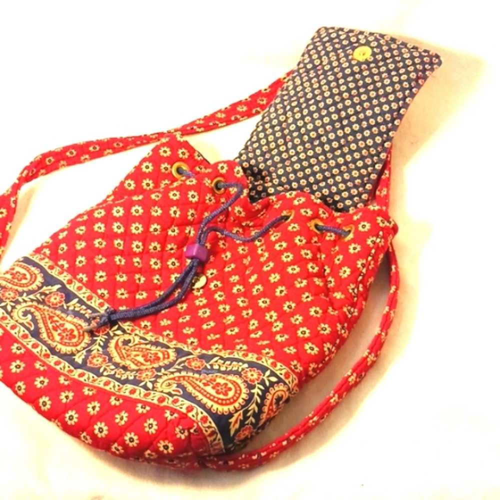 Vera Bradley Backpack VERA BRADLEY Red Blue Boho … - image 7