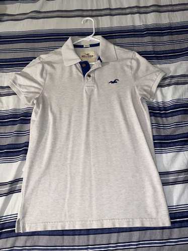 Hollister White polo with blue