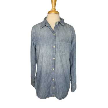 Gap GAP Fitted Boyfriend Powder Blue Denim Shirt … - image 1