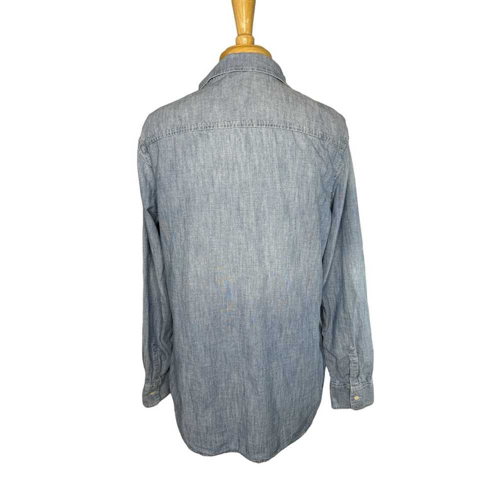 Gap GAP Fitted Boyfriend Powder Blue Denim Shirt … - image 3