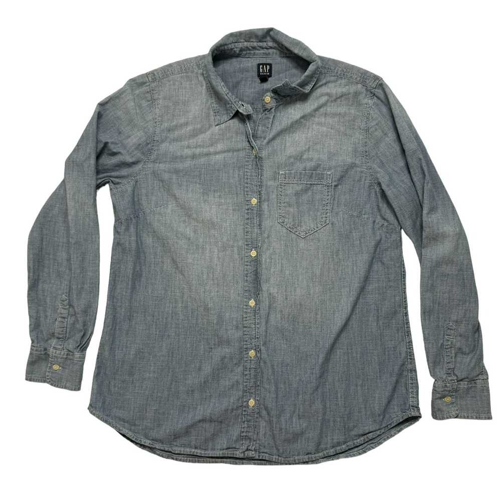 Gap GAP Fitted Boyfriend Powder Blue Denim Shirt … - image 4