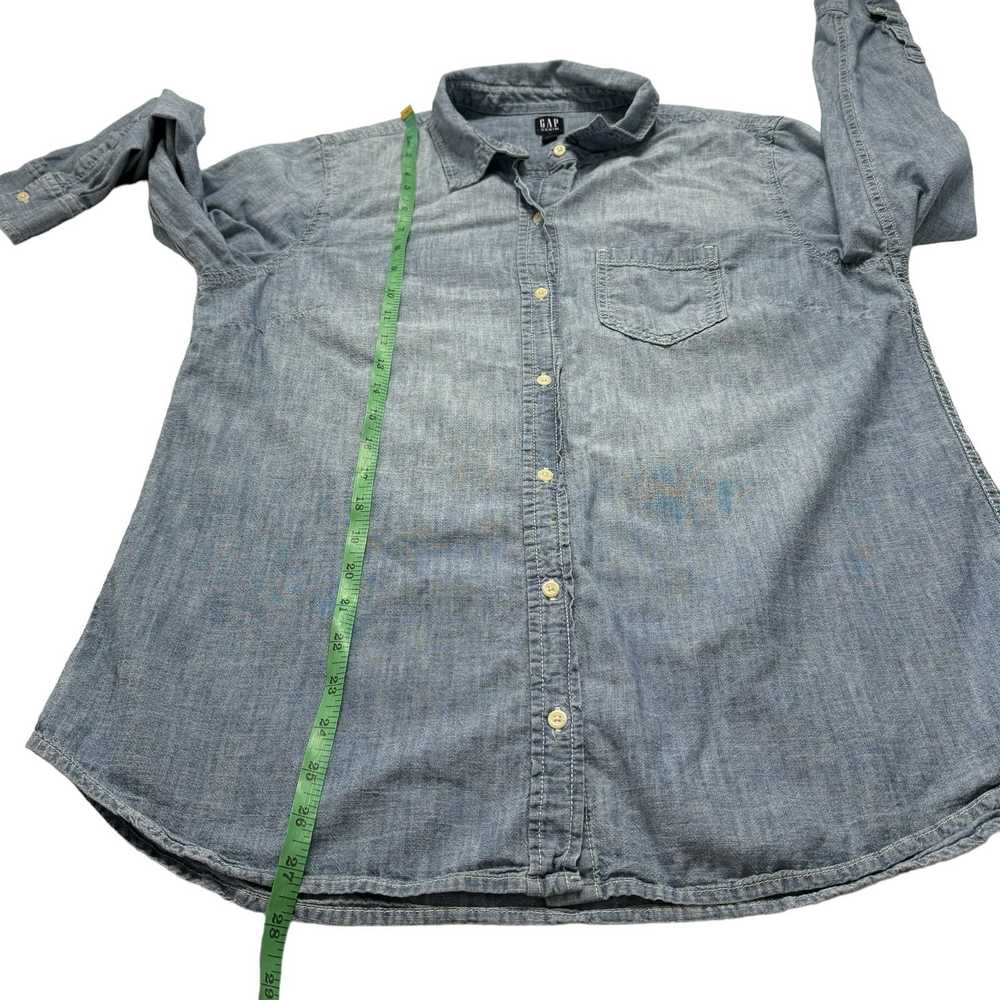 Gap GAP Fitted Boyfriend Powder Blue Denim Shirt … - image 9