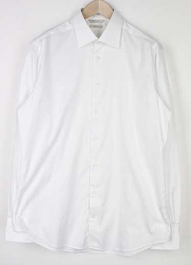 Suitsupply 42/16 1/2 Slim White Cotton Long Sleeve