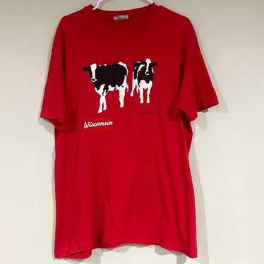 Hanes Vintage 1987 Wisconsin Cows Shirt - image 1