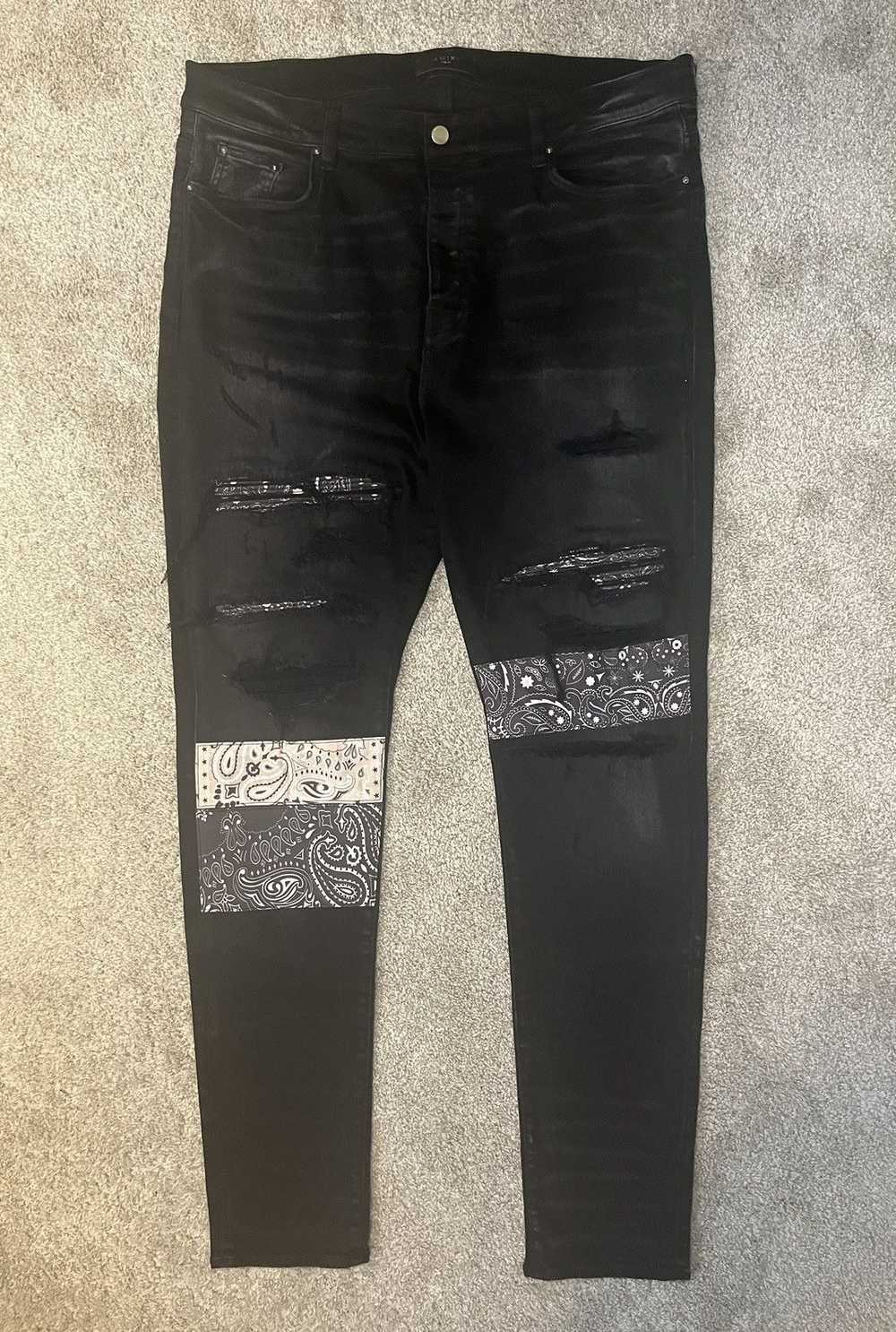 Amiri Amiri Vintage Bandana Art Patch Jeans - image 1