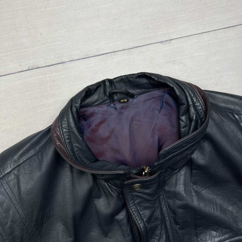 Leather × Leather Jacket × Vintage Vintage Black … - image 4