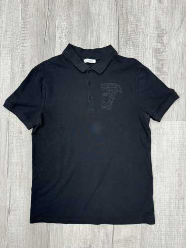 Versace Versace Embroidered Logo Black Polo - image 1