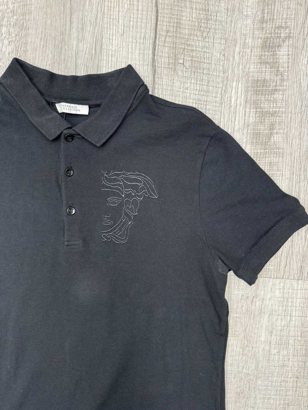 Versace Versace Embroidered Logo Black Polo - image 2